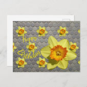 Shades of Blue Daffodils Cust. Birthday Postcard (Front/Back)