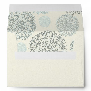 SHADES OF BLUE DAHLIA FLORAL PATTERN MONOGRAM ENVELOPE SHADES OF BLUE DAHLIA FLORAL PATTERN MONOGRAM ENVELOPE