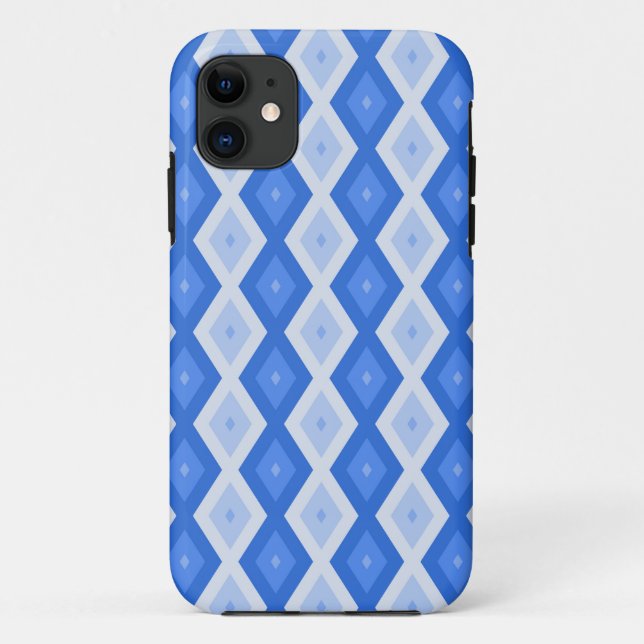 Shades of blue diamond pattern Case-Mate iPhone case (Back)
