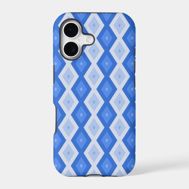 Shades of blue diamond pattern iphone case (Back)