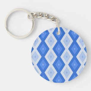 Shades of blue diamond pattern keychain