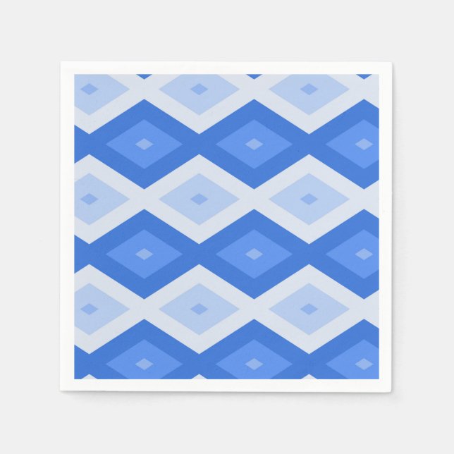 Shades of blue diamond pattern napkins (Front)