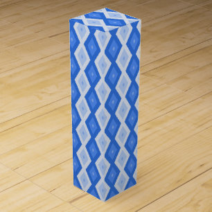 Shades of blue diamond pattern wine box