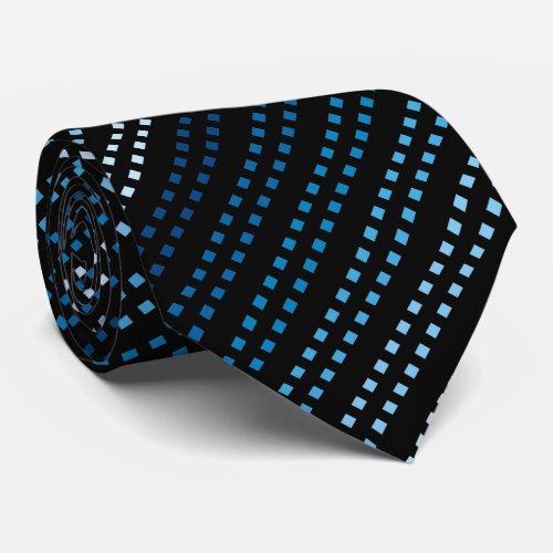 Shades of Blue Dots with Black Background Neck Tie