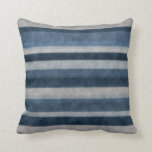 Shades of Blue Faux Corduroy Striped Pattern Throw Pillow