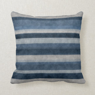 Shades of Blue Faux Corduroy Striped Pattern Throw Pillow