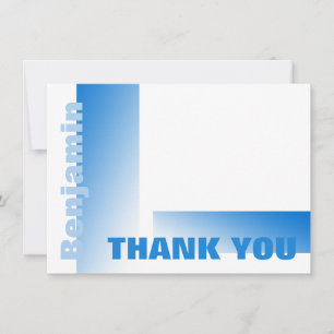 Shades of Blue Flat Card Thank You Note