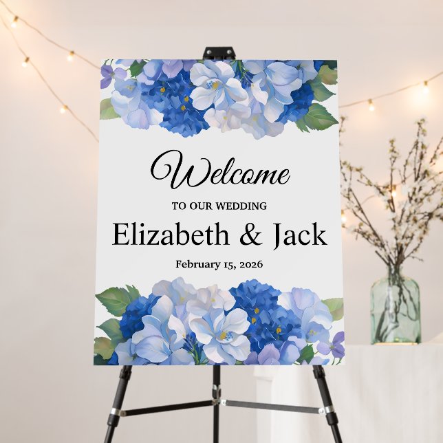Shades of Blue Florals Foam Board (In Situ (Stand))