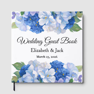 Shades of Blue Florals Guest Book