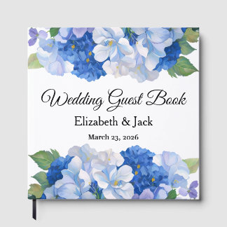 Shades of Blue Florals Guest Book