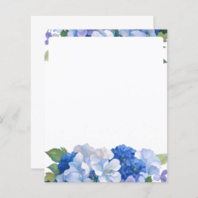 Shades of Blue Florals Letterhead (Front/Back)
