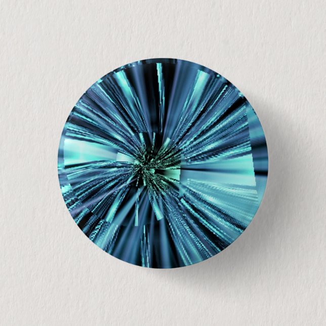 Shades of Blue Fractal Art Button (Front)