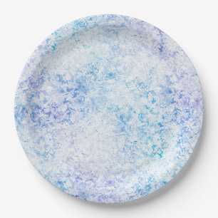 Shades of blue frost paper plates