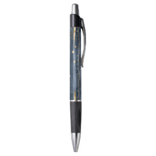 Shades of Blue Gold Stripes Dots Dreams Pen
