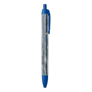 Shades of Blue Gold Stripes Dots Dreams Pen