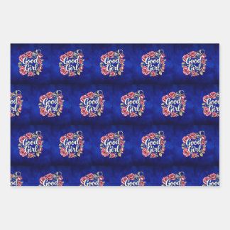 Shades of Blue Good Girl Morally Grey Wrapping Wrapping Paper Sheets