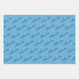 Shades of Blue - Graduate Patterns Wrapping Paper Sheets | Zazzle
