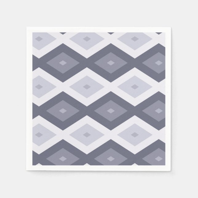 Shades of blue gray diamond pattern napkins (Front)