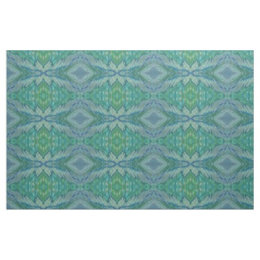 Shades of Blue Green Sage Coastal Fabric 'Haiti'