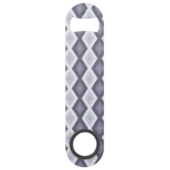 Shades of blue grey diamond pattern bar key (Front)