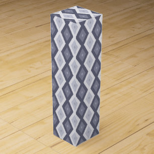Shades of blue grey diamond pattern wine box