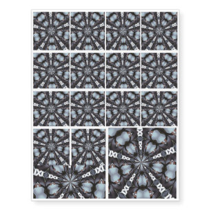 Shades of Blue Kaleidoscope Temporary Tattoos