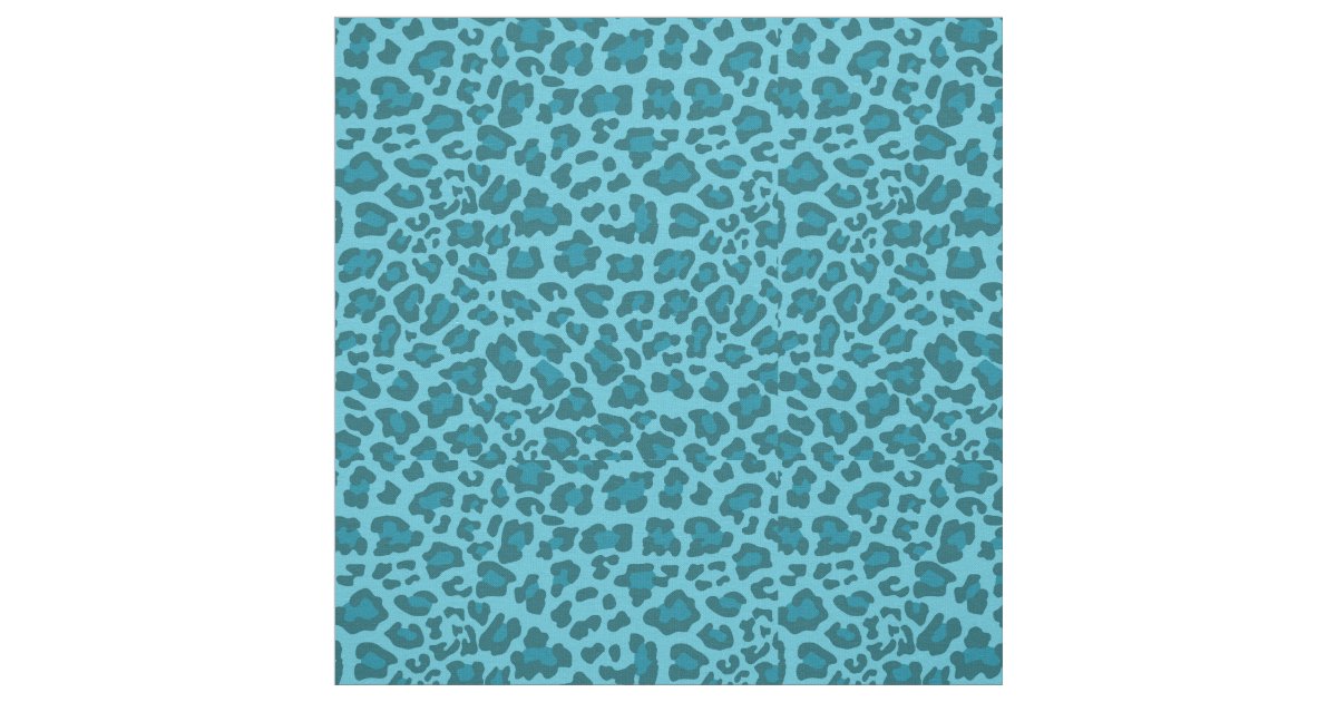 Shades of Blue Leopard Fabric | Zazzle
