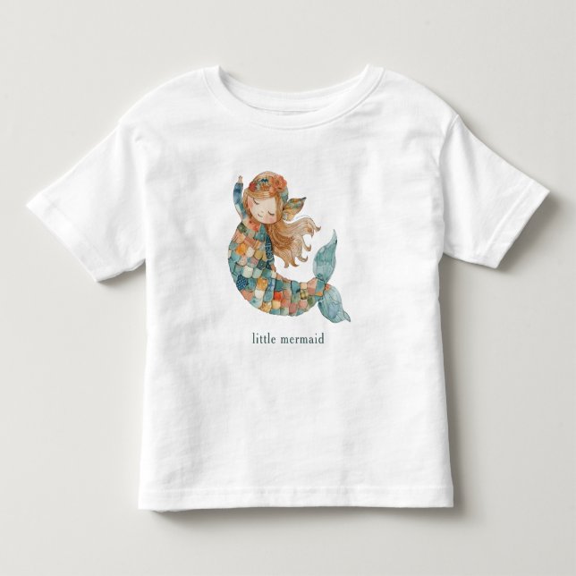 Shades of Blue little mermaid Toddler T-shirt (Front)