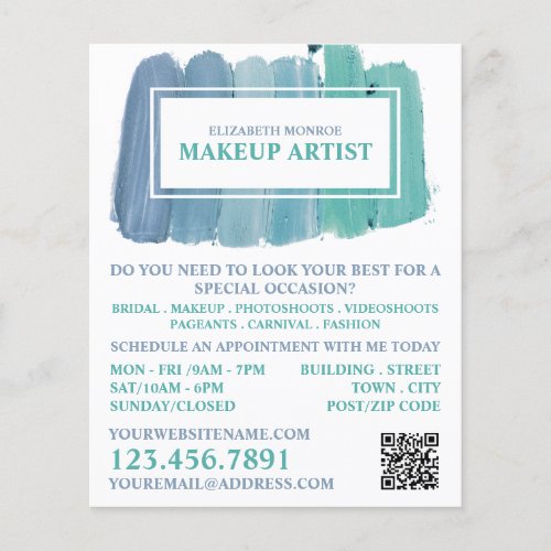 Shades Of Blue Makeup Artist Advertising Flyer