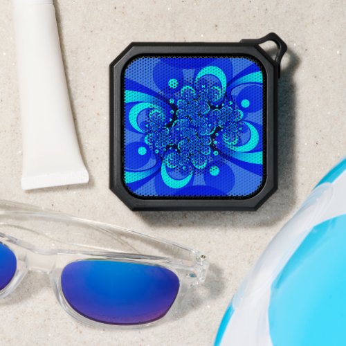 Shades of Blue Modern Abstract Fractal Art Bluetooth Speaker