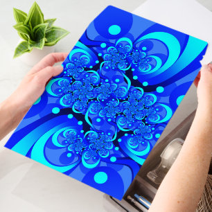 Shades of Blue Modern Abstract Fractal Art Envelope Mailers