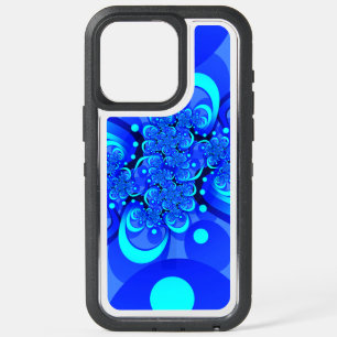 Shades of Blue Modern Abstract Fractal Art iPhone 15 Pro Max Case