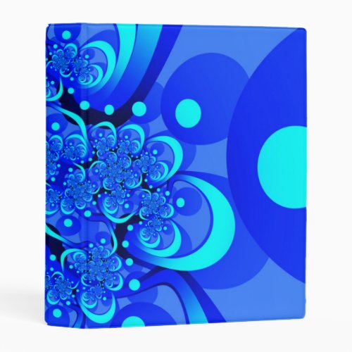 Shades of Blue Modern Abstract Fractal Art Mini Binder