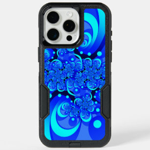 Shades of Blue Modern Abstract Fractal Art iPhone 15 Pro Max Case