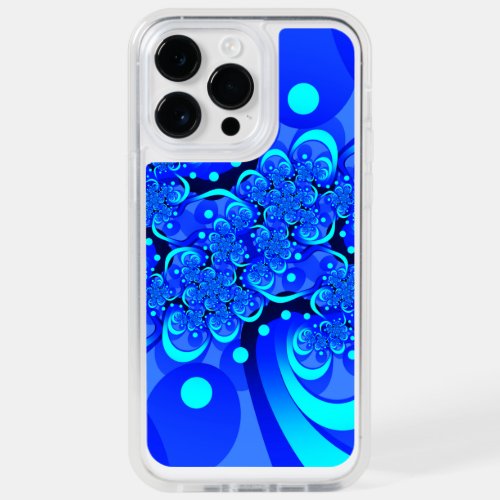 Shades of Blue Modern Abstract Fractal Art OtterBox iPhone 14 Pro Max Case
