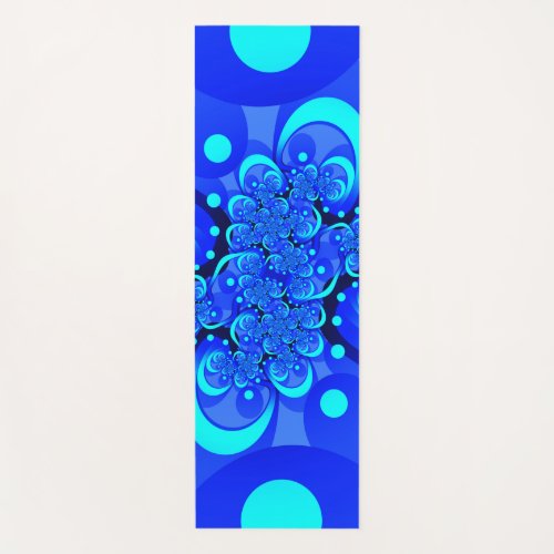 Shades of Blue Modern Abstract Fractal Art Yoga Mat