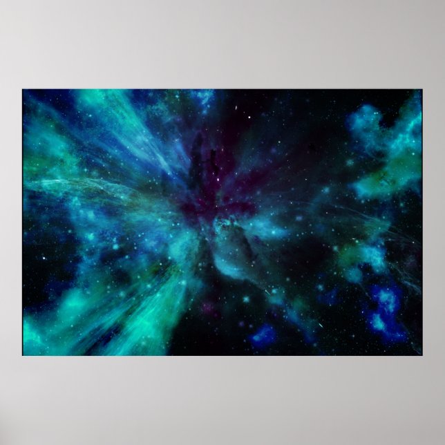 Shades Of Blue Nebula Poster (Front)