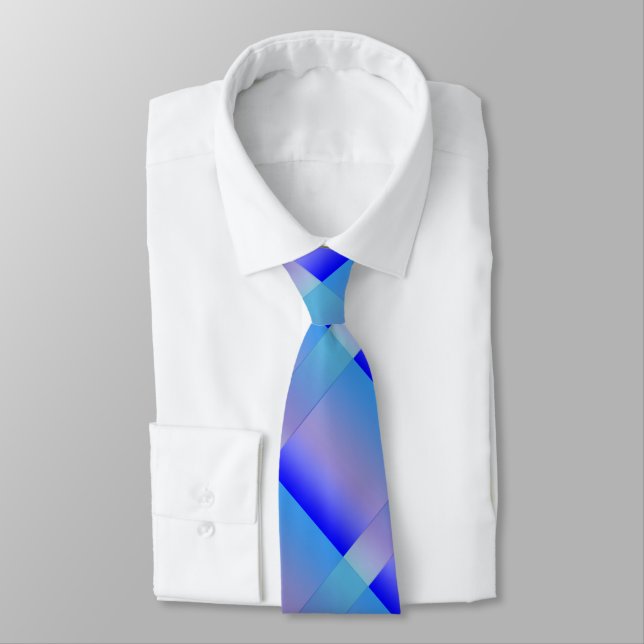 Shades of Blue Neck Tie (Tied)
