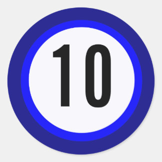 Shades of Blue Number Sticker