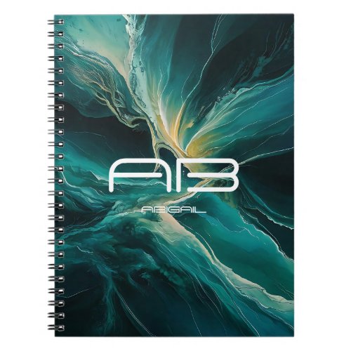 Shades of Blue Ocean Dreams Personalizable Notebook