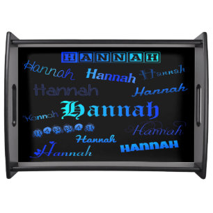 Shades of Blue on Black - Hannah Serving Tray