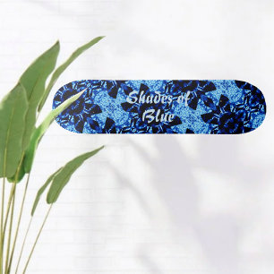 Shades of Blue Pattern Customizable Skateboard