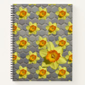Shades of Blue Pattern Daffodils Notebook (Front)