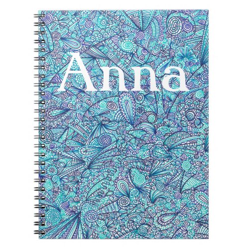 Shades Of Blue Personalized Notebook 