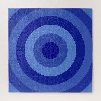 Shades of Blue Rings Jigsaw Puzzle