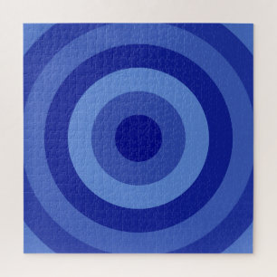 Shades of Blue Rings Jigsaw Puzzle