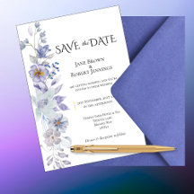 Shades of Blue, Save the Date, Wedding Invitation
