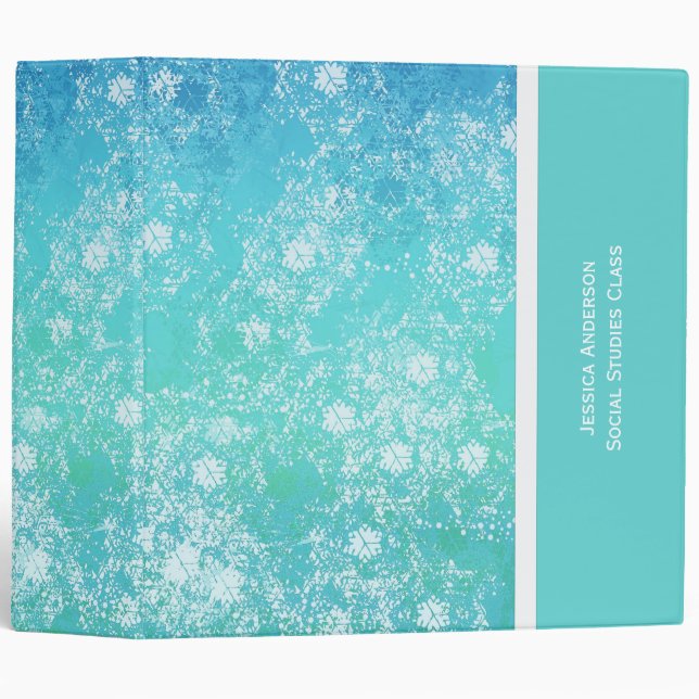 Shades Of Blue School Binder (Front/Spine)