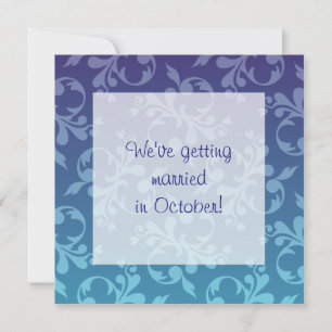 Shades of Blue Scroll Invitation