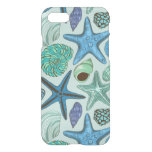 Shades Of Blue Seashells And Starfish Pattern iPhone SE/8/7 Case